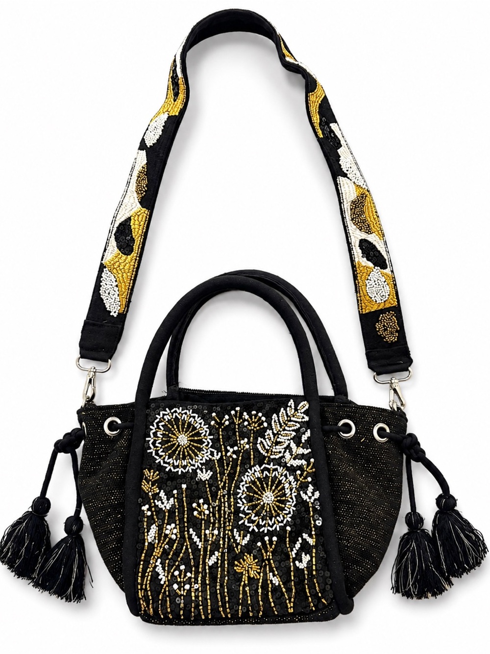 America & Beyond Beaded Tote Bag purse Anthropologie NWT boho cottagecore